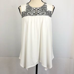 Women’s NWOT Adrianna Papell White & Black Tank Top Size M